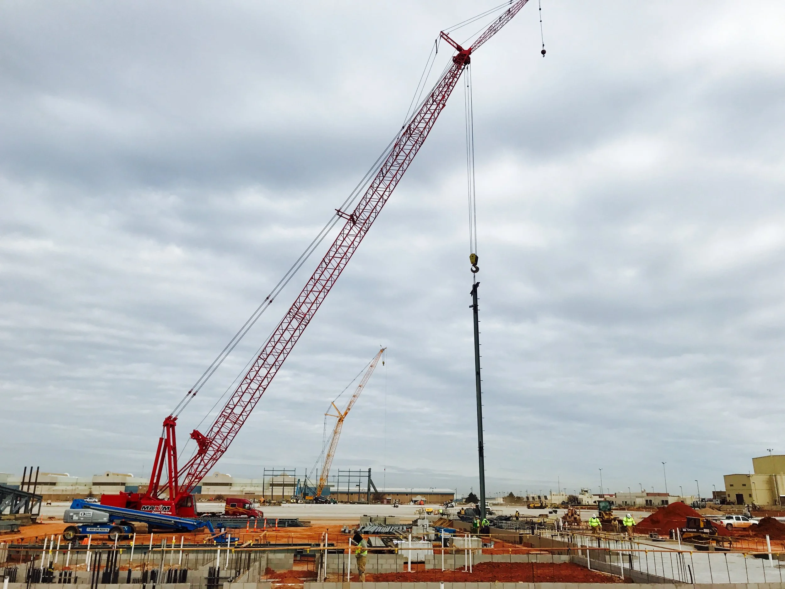 Harper Construction's Project at Tinker Air Force Base Begins Erecting Structural Steel