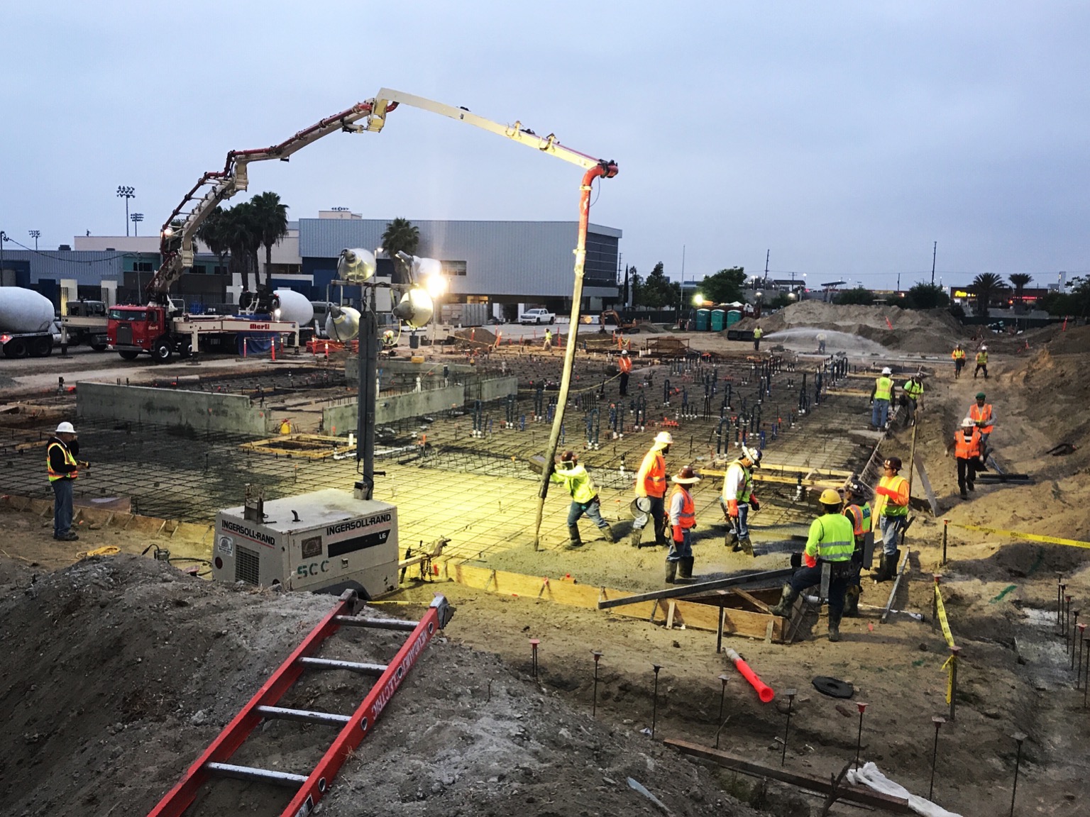 Slab on Grade Pour Complete at Los Angeles Southwest College