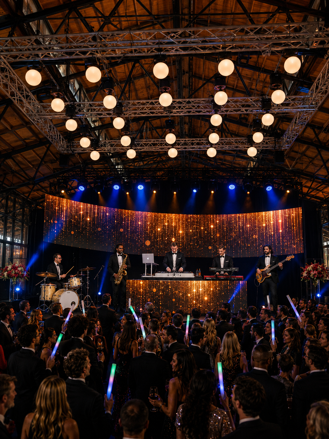 Rendering of a Gala with The Bow Tied Band at Main Street Station.