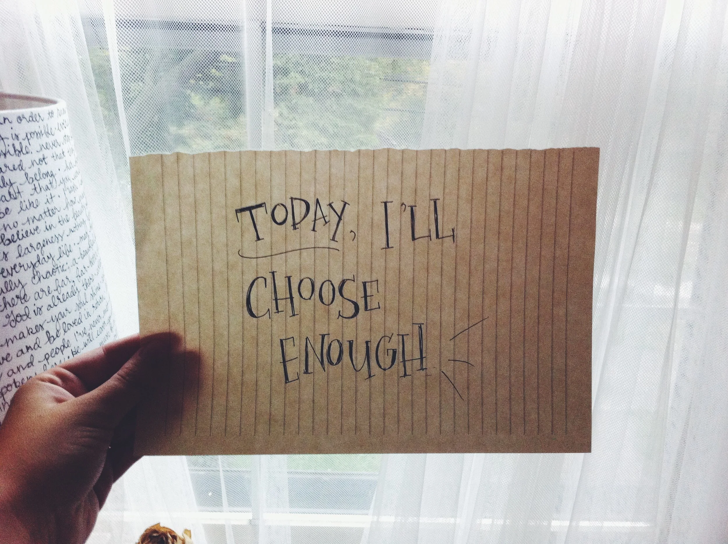 day one: choosing enough (and choosing ice cream)