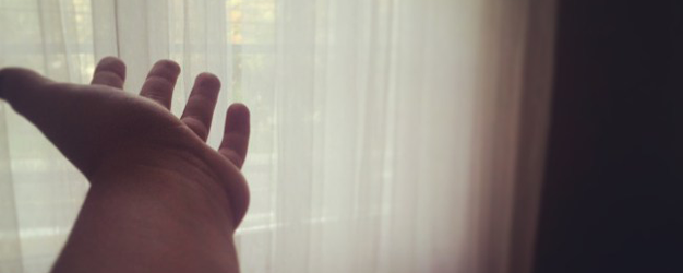extended arms and open hands