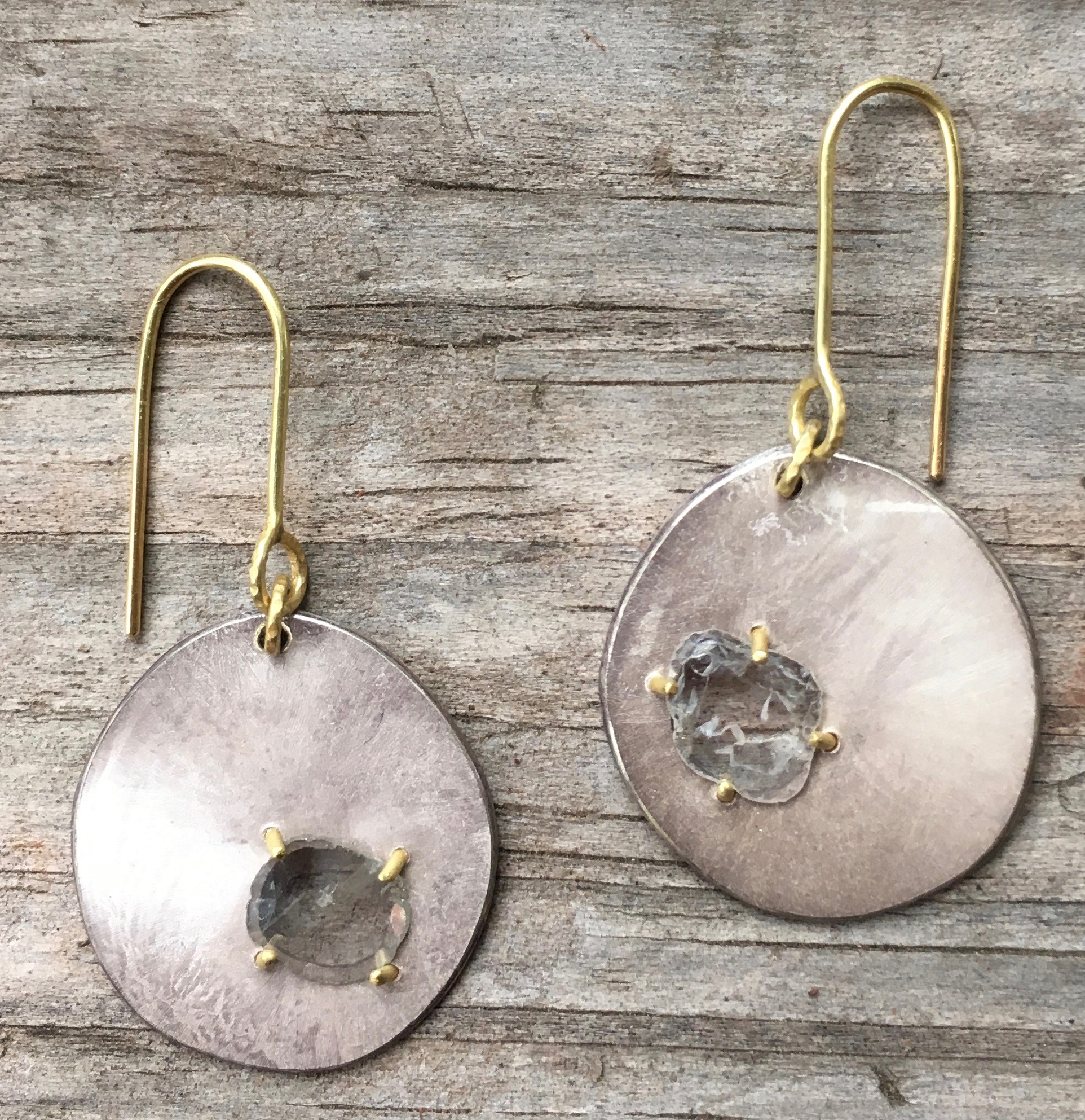Diamond slice earrings