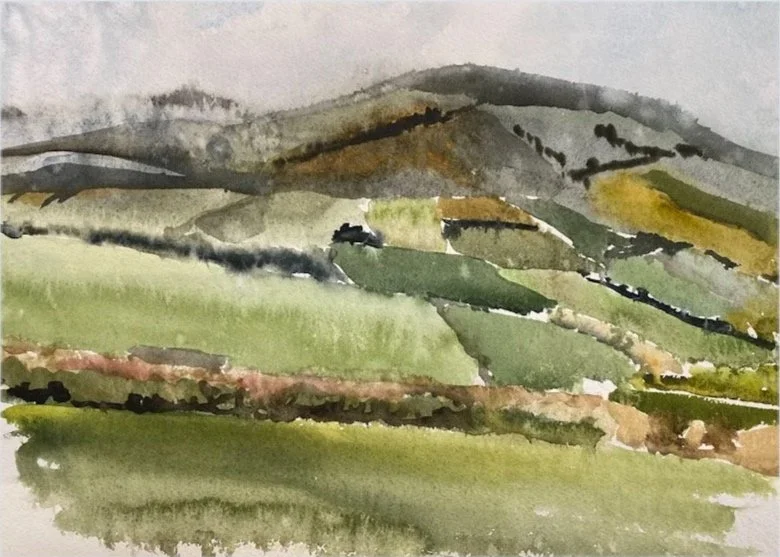 Rain from the North, 2025, watercolor, 12x16 in