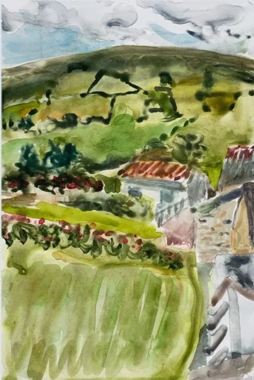Ballycastle, 2025, watercolor monotype, 
15x10.5 in