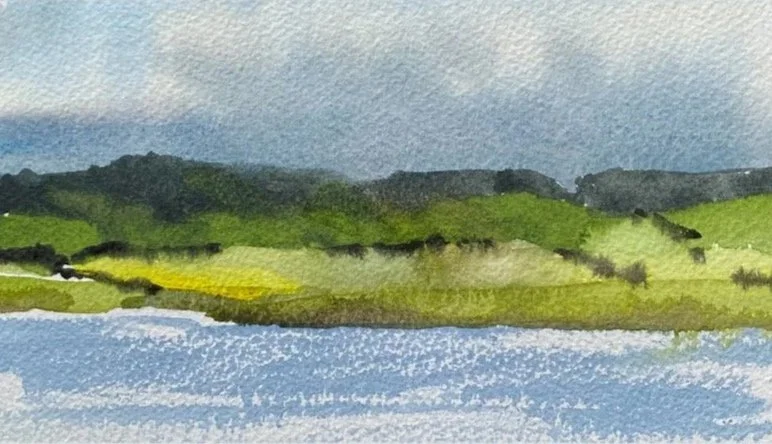 Bunatrahir Bay, 2025, watercolor, 6.5x9 in