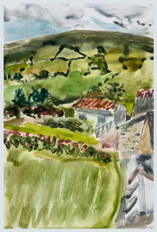 Ballycastle, 2025, watercolor monotype, 12x16