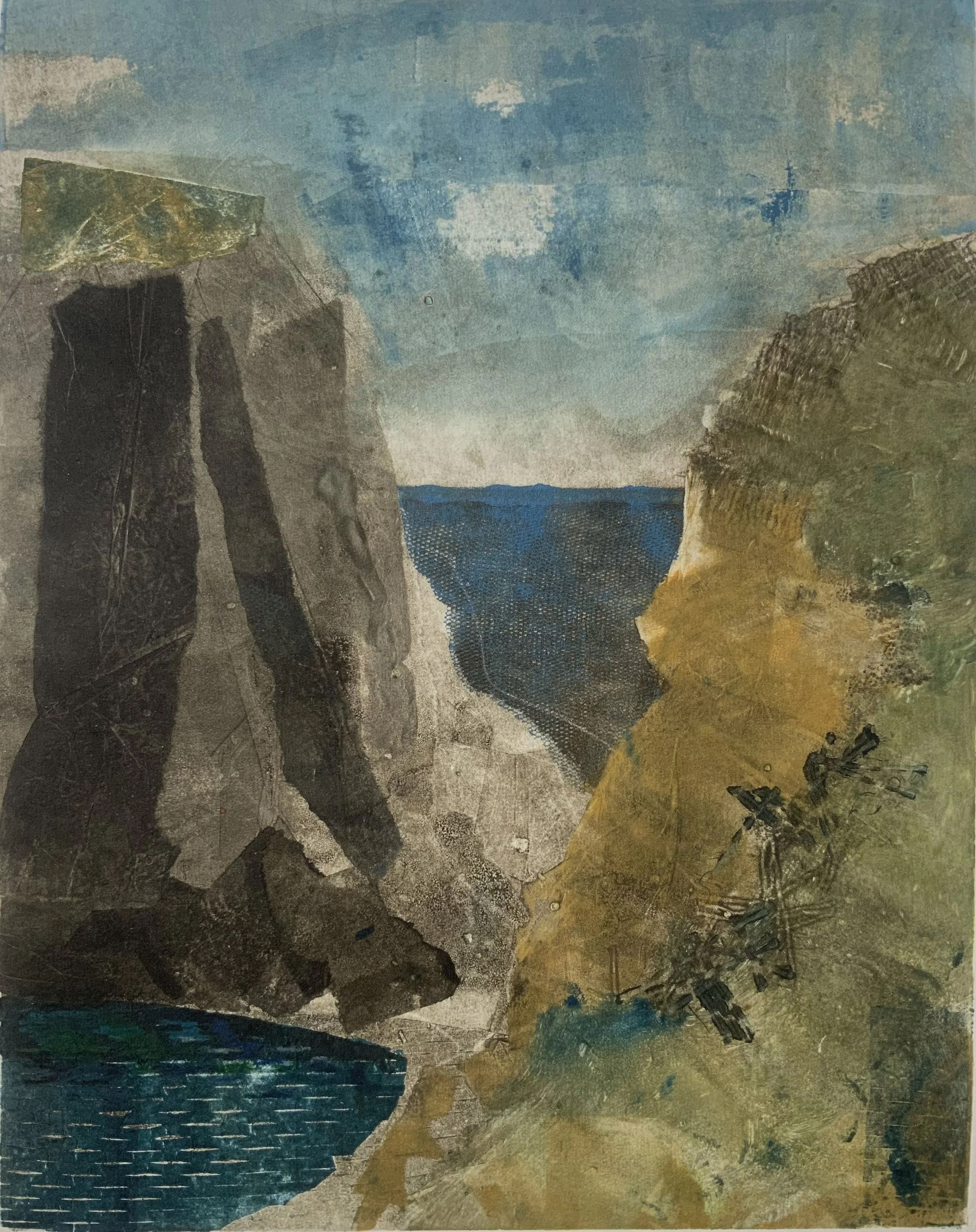 Benwee Head, 2025, monotype, 15x12 in