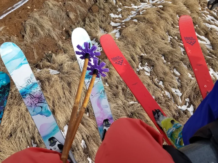 A chairlift ride where we hope it's snowier up high. Steamboat Resort, November 2017.