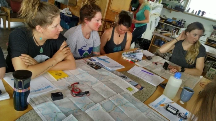 I also like to hang out with other people who like maps! SheJumps Alpine Finishing School in the Selkirk Range, BC - April 2017.