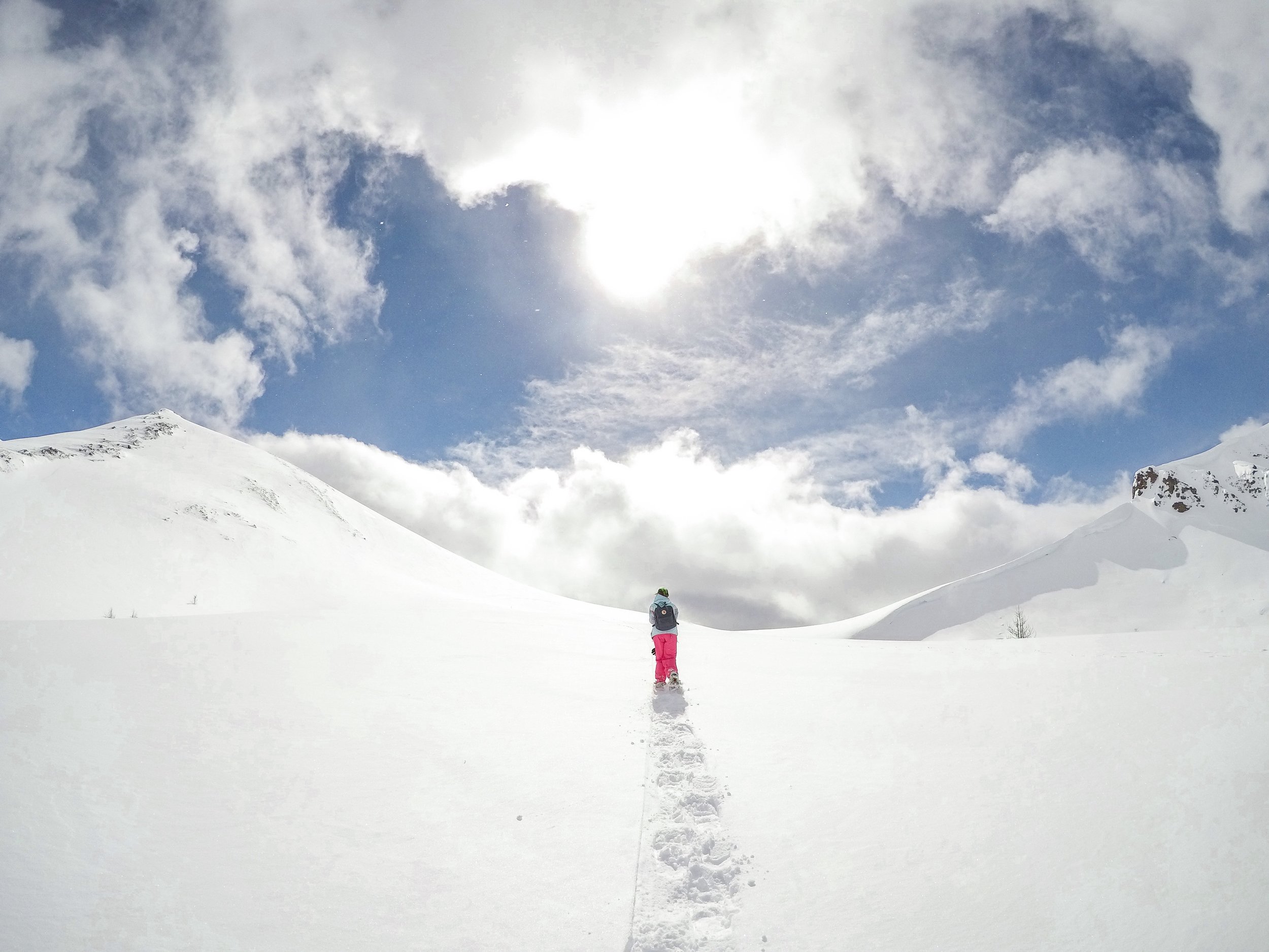 Snowshoeing to the top of Deception Pass