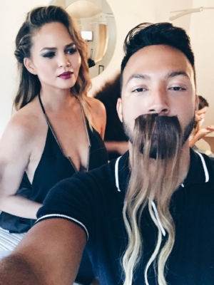 When you wear Chrissy Teigen's tape-in's as a moustache.
