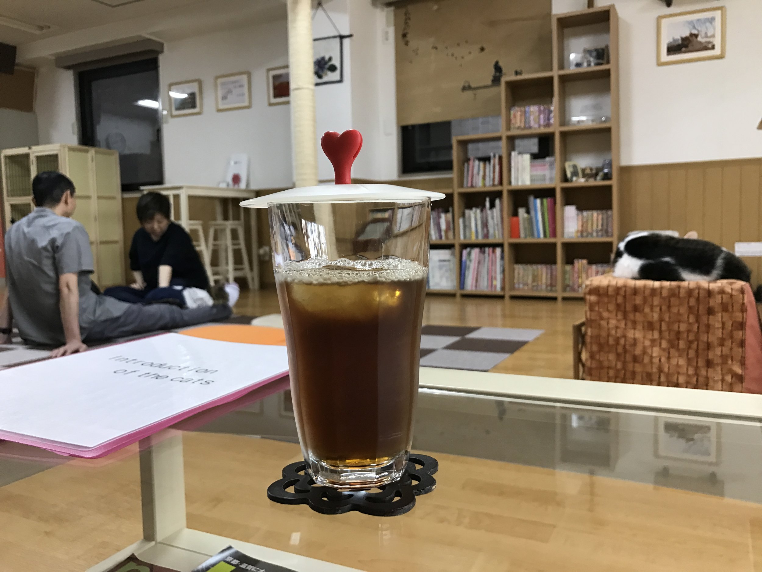 The cafe-style drinks are high quality at Cat Cafe Nekokaigi
