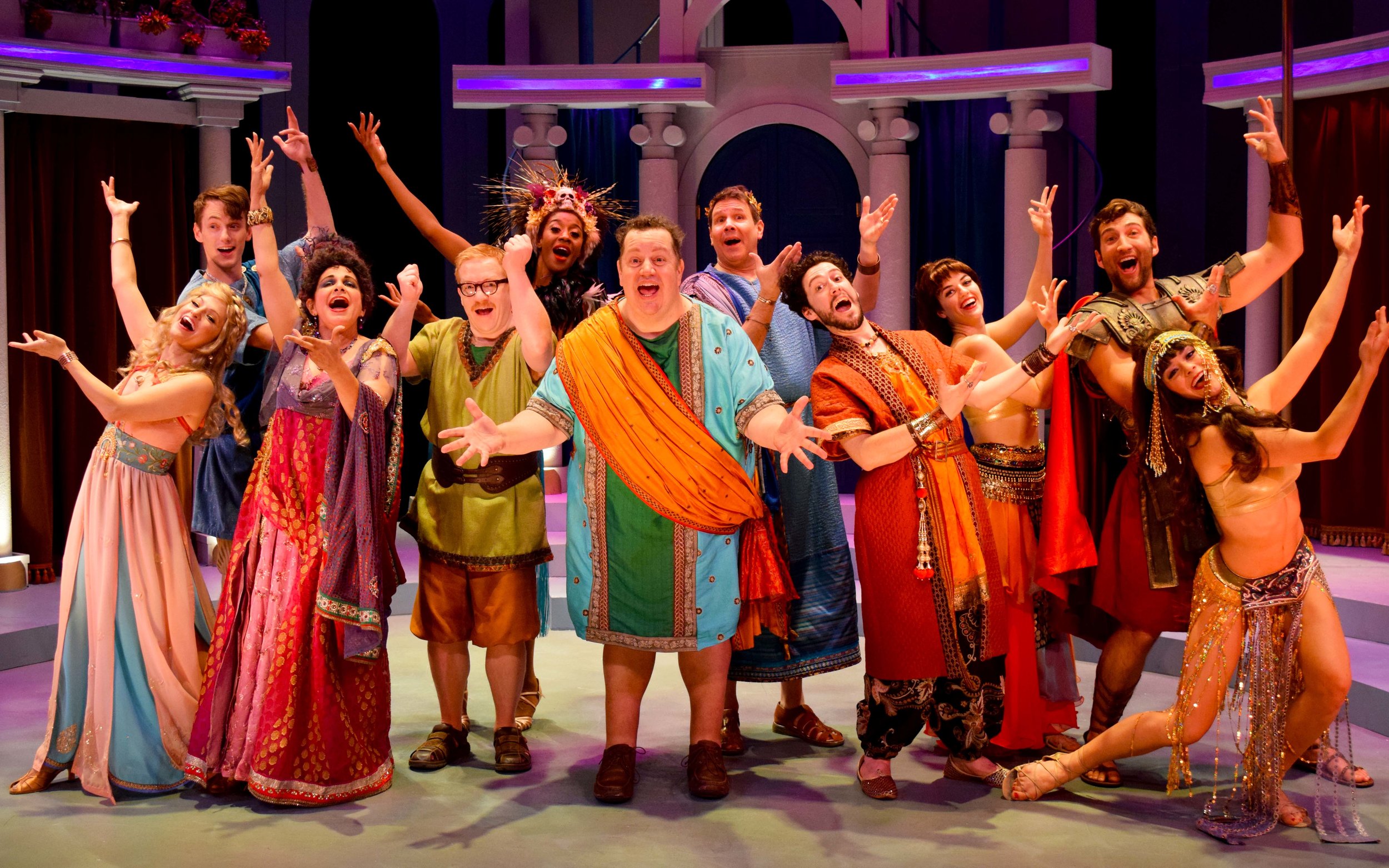  The Company of A Funny Thing Happened On The Way To The Forum at the Garry Marshall Theatre. Photo by Chelsea Sutton.   