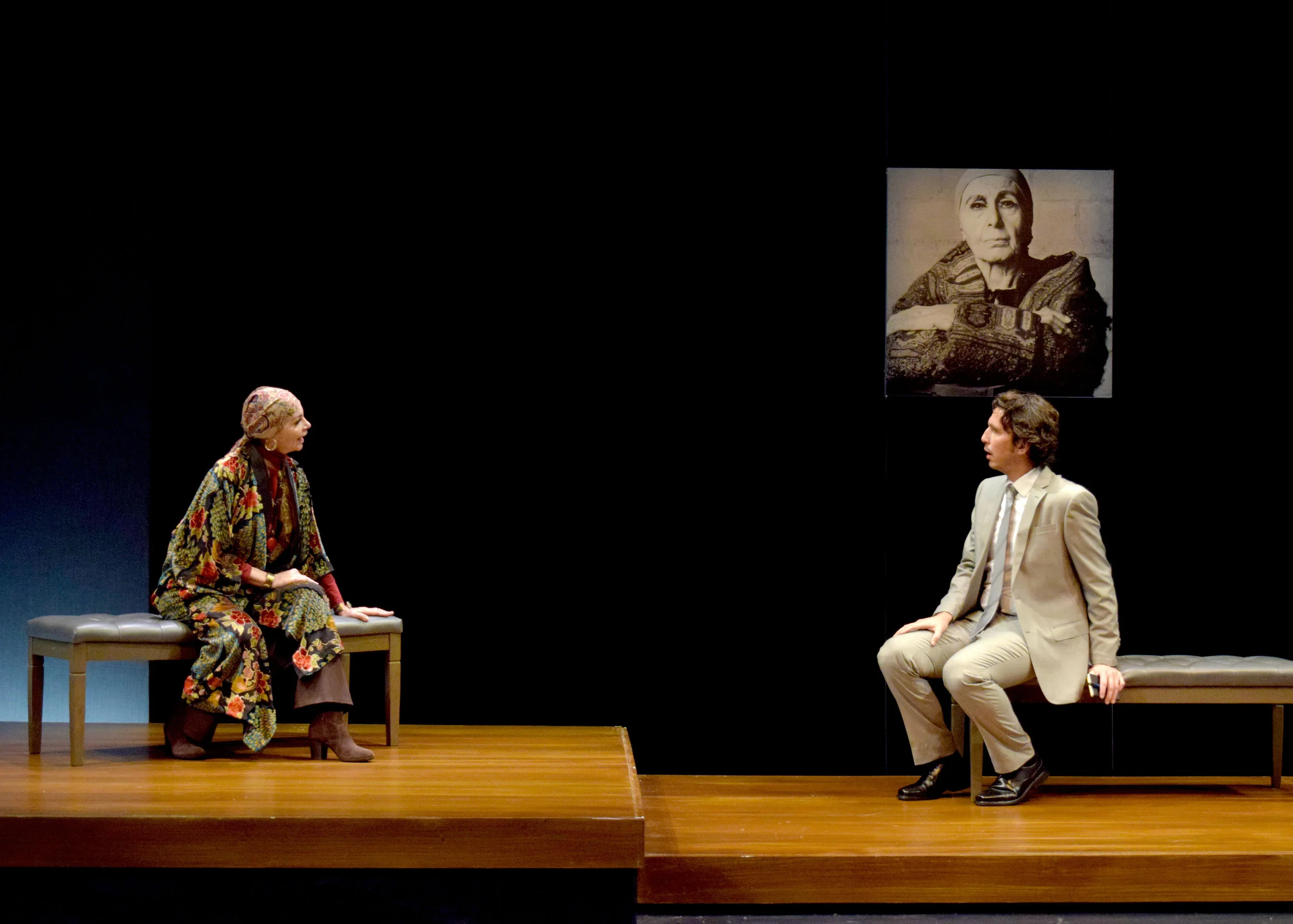 Martha Hackett and James Liebman in the west coast premiere of Edward Albee’s Occupant at the Garry Marshall Theatre. Photo by Chelsea Sutton.