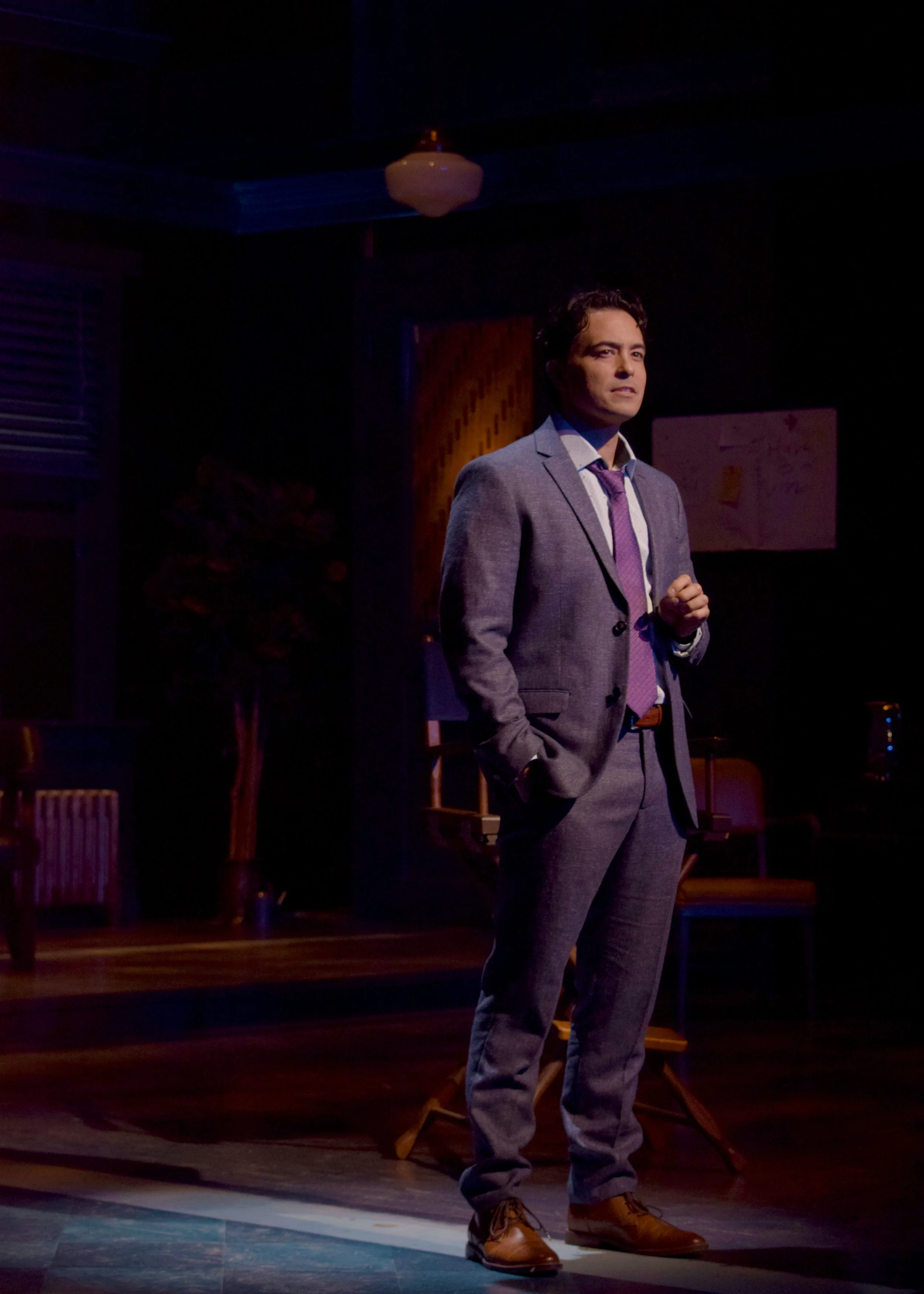 Lucas (Jason Grasl) in Laughter on the 23rd Floor at the Garry Marshall Theatre.
