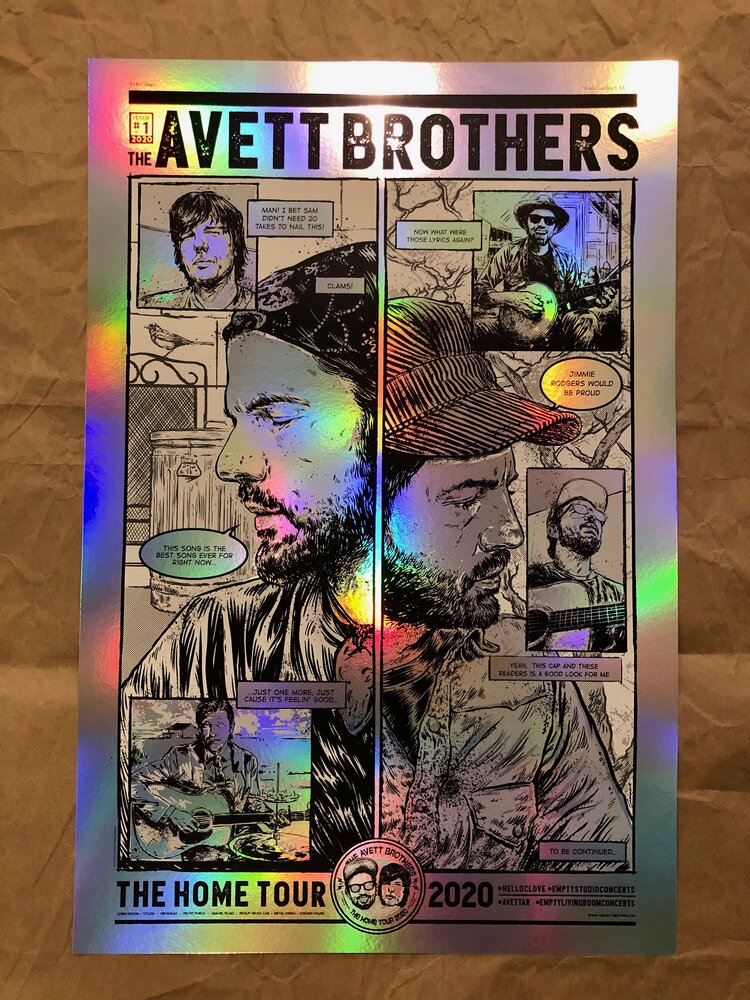 AVETT BROTHERS concert gig tour poster 6-14-16 DEADWOOD 2016 Charle Chrisler