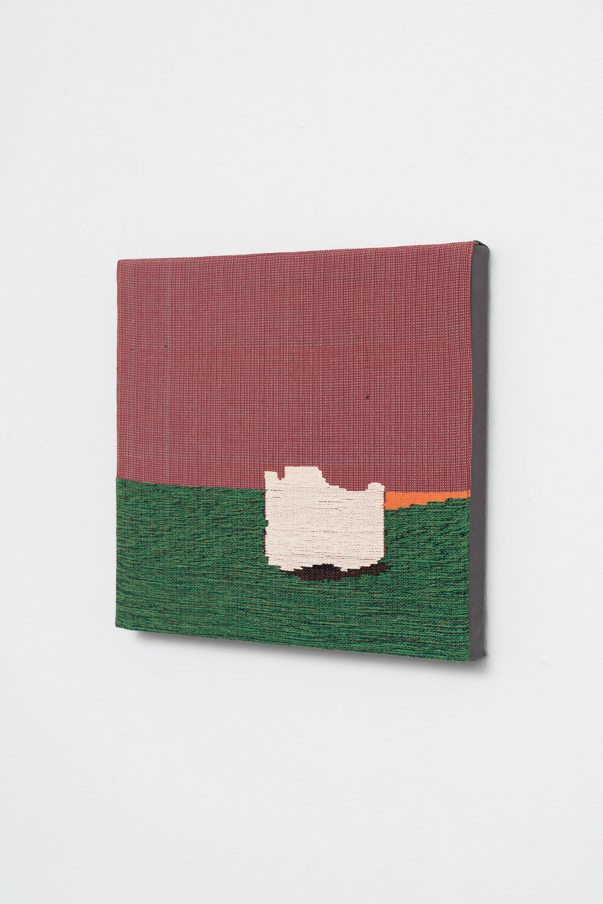   Miranda Fengyuan Zhang,  Untitled (Castle) , 2021, Hand woven cotton, 16 x 18 inches.  
