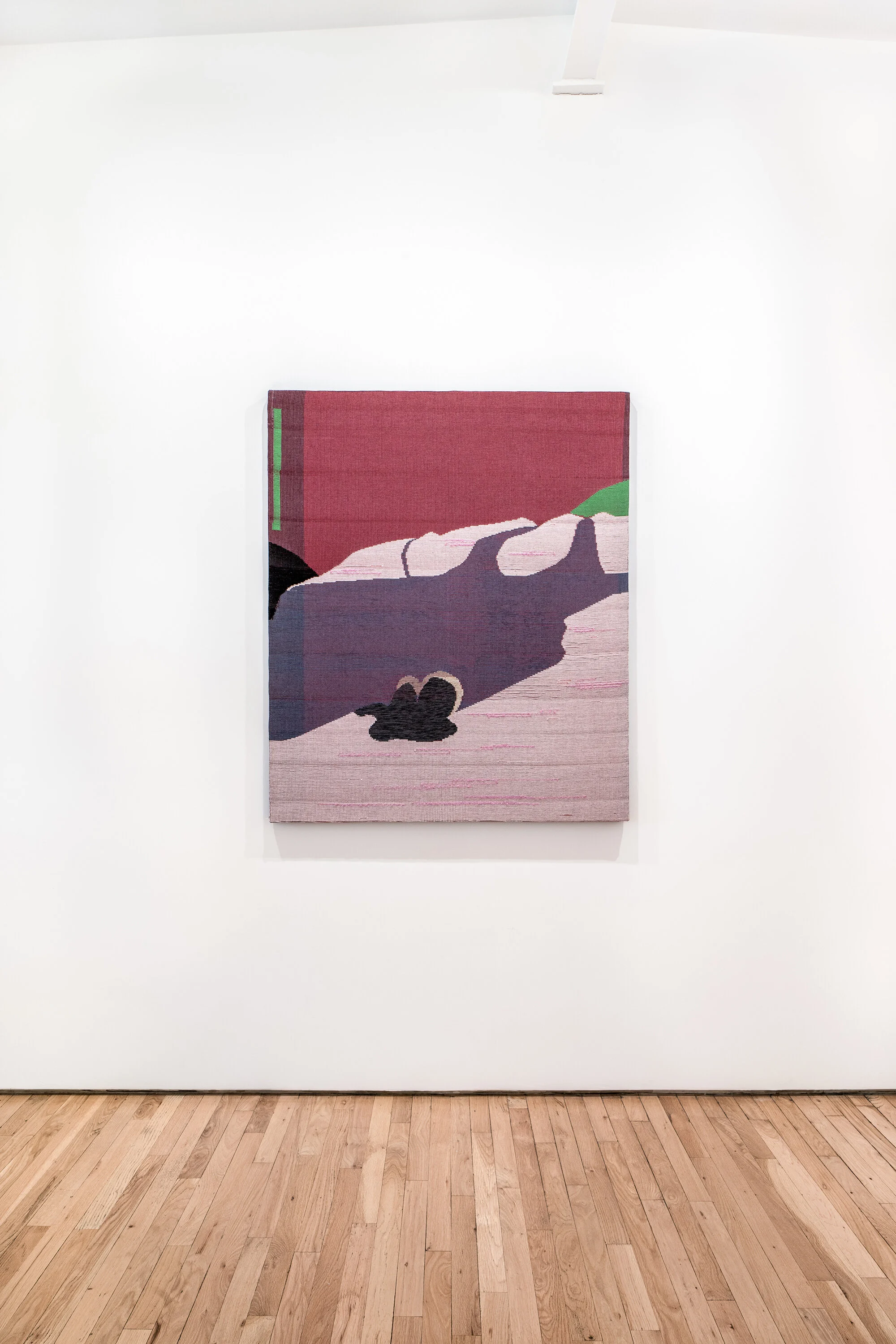   Miranda Fengyuan Zhang,  Erebus , 2021, Hand woven cotton, 50 x 42 inches.  