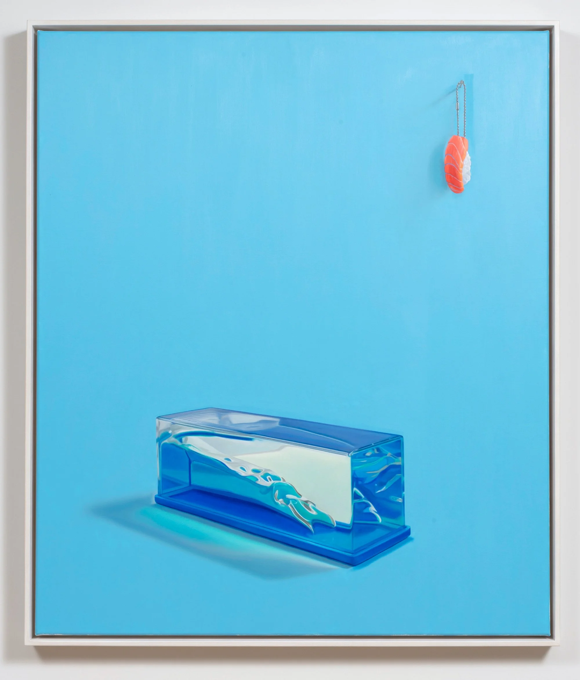   Jake Kean Mayman,  Conformal Cubic Turbulence Model (Astaxanthin Salmon Coloring) , 2021, Oil on canvas, 40 x 34 inches. Photo credit: Kunning Huang.  