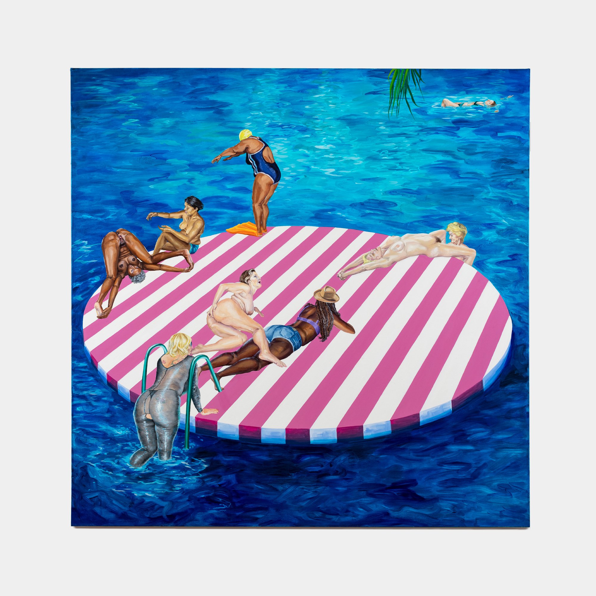   Samantha Nye,  Are You Happy Baby? , 2020, Oil on canvas, 50 x 50 inches. Photo credit: Constance Mensh.  