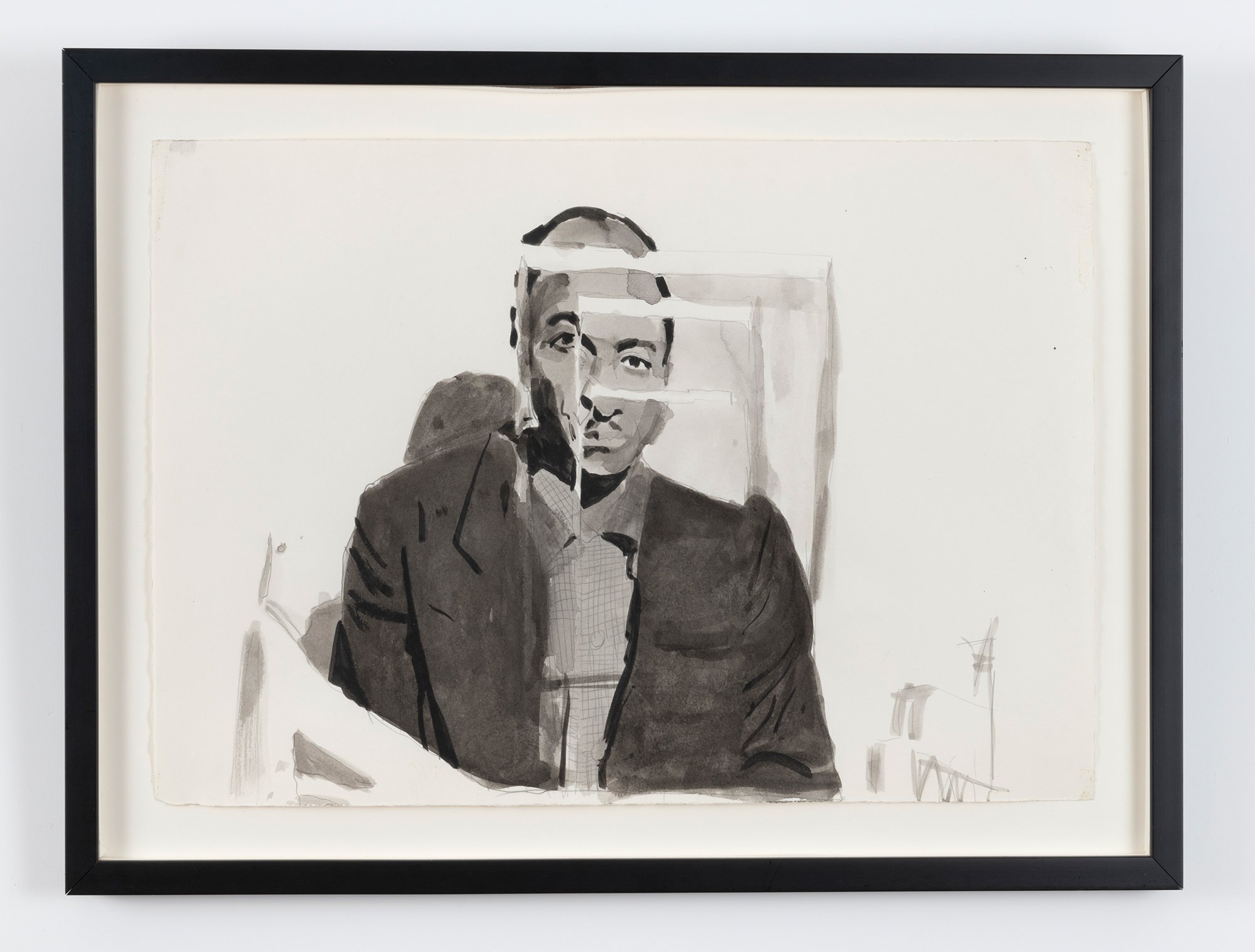 Darrel Ellis,  Untitled (Uncle Joseph Tansle) , ca. 1989-91, Ink, wash and graphite on paper, 14 1/2 x 22 inches. Photo credit: Adam Reich.