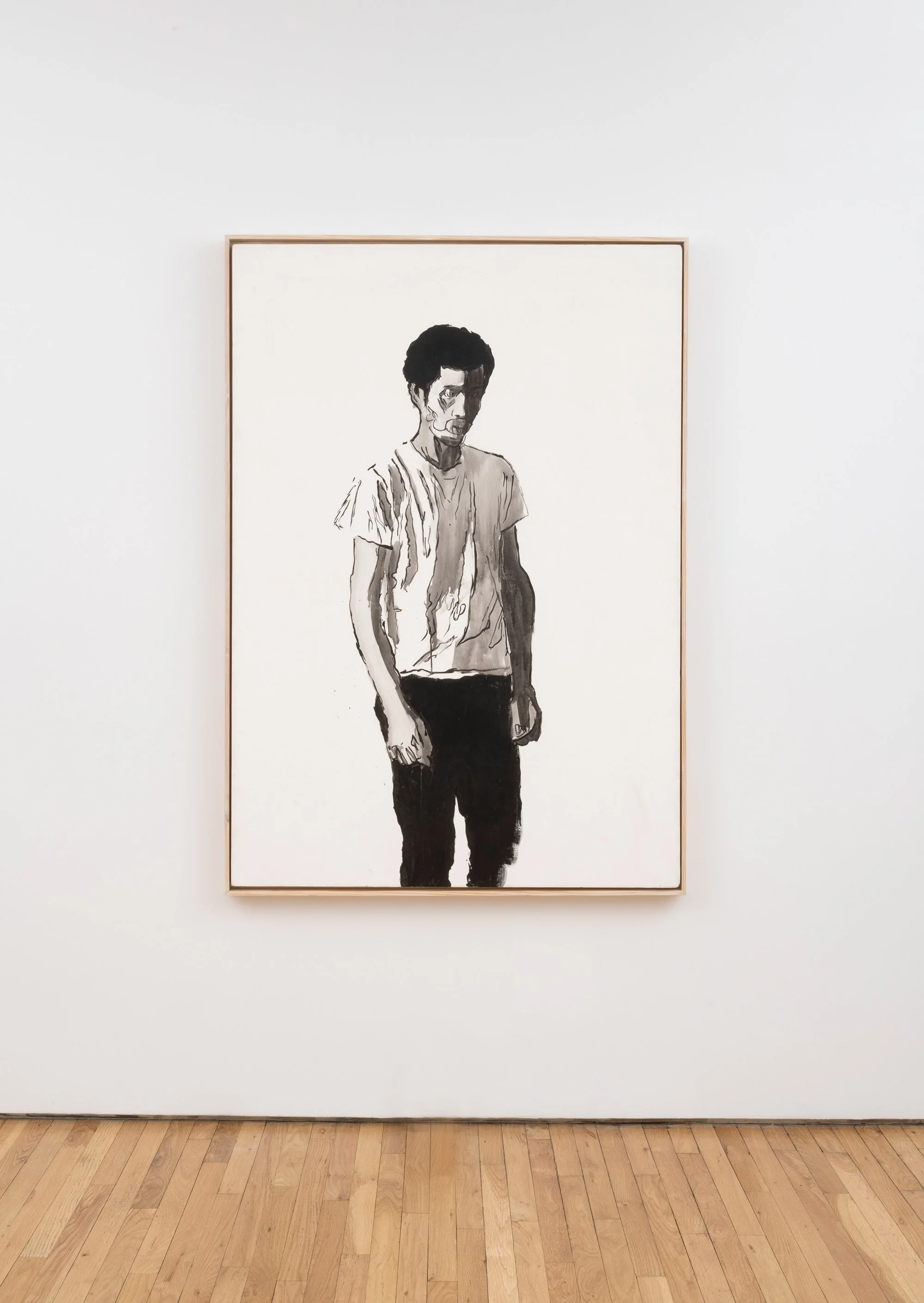 Darrel Ellis,  Untitled (Self-Portrait after Allen Frame Photograph) , ca. 1990–91, Acrylic on canvas, 61 7/8 x 43 1/2 inches. Photo credit: Adam Reich.