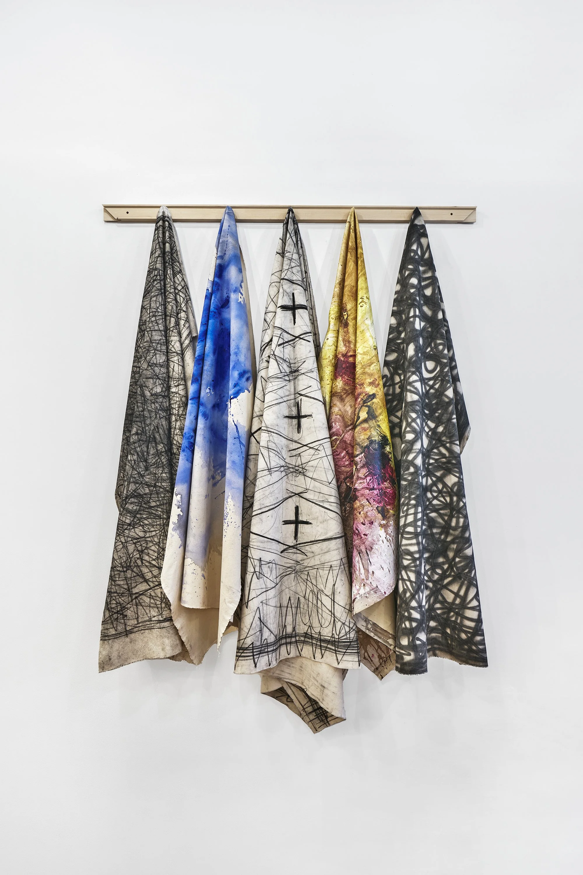   Patrick Dean Hubbell, I  Can Feel Your Presence From The Earth To The Sky and All In Between , 2023, Oil, acrylic, charcoal, natural earth pigment, spray paint, acrylic dispersion, oil pastel, enamel on canvas, wood stretcher bar, 83 x 60 inches.  