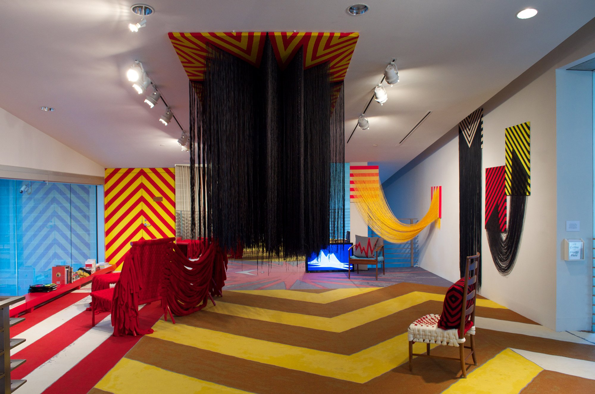   Liz Collins,  Energy Field , 2015-2016 (installation view), Tang Teaching Museum &amp; Art Gallery, Sarasota Springs, New York.  