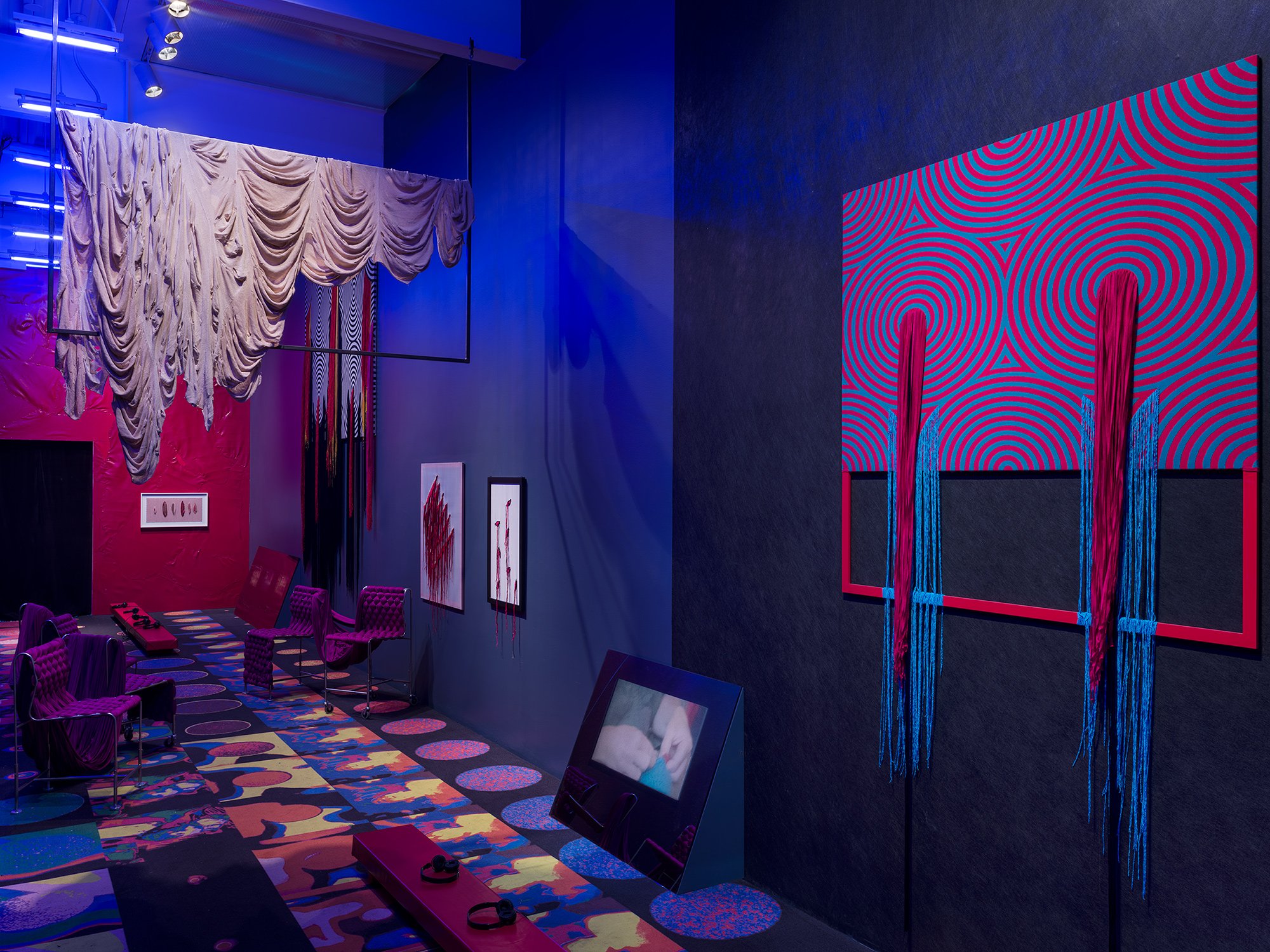   Liz Collins,  Cave of Secrets,  2017-2018 (installation view), New Museum, New York.  