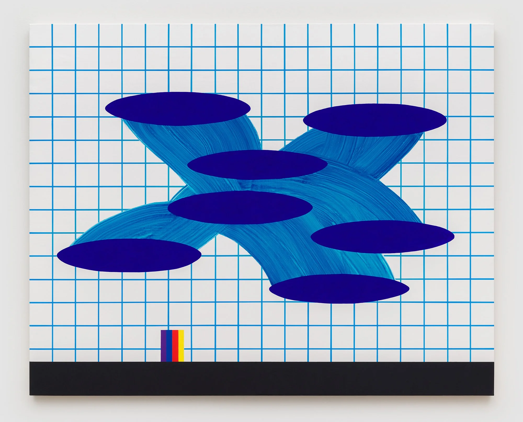   Adam Henry,  Apparition in Formation , 2024, Synthetic polymers on linen, 48 x 60 inches. Photo credit: Charles Benton.  