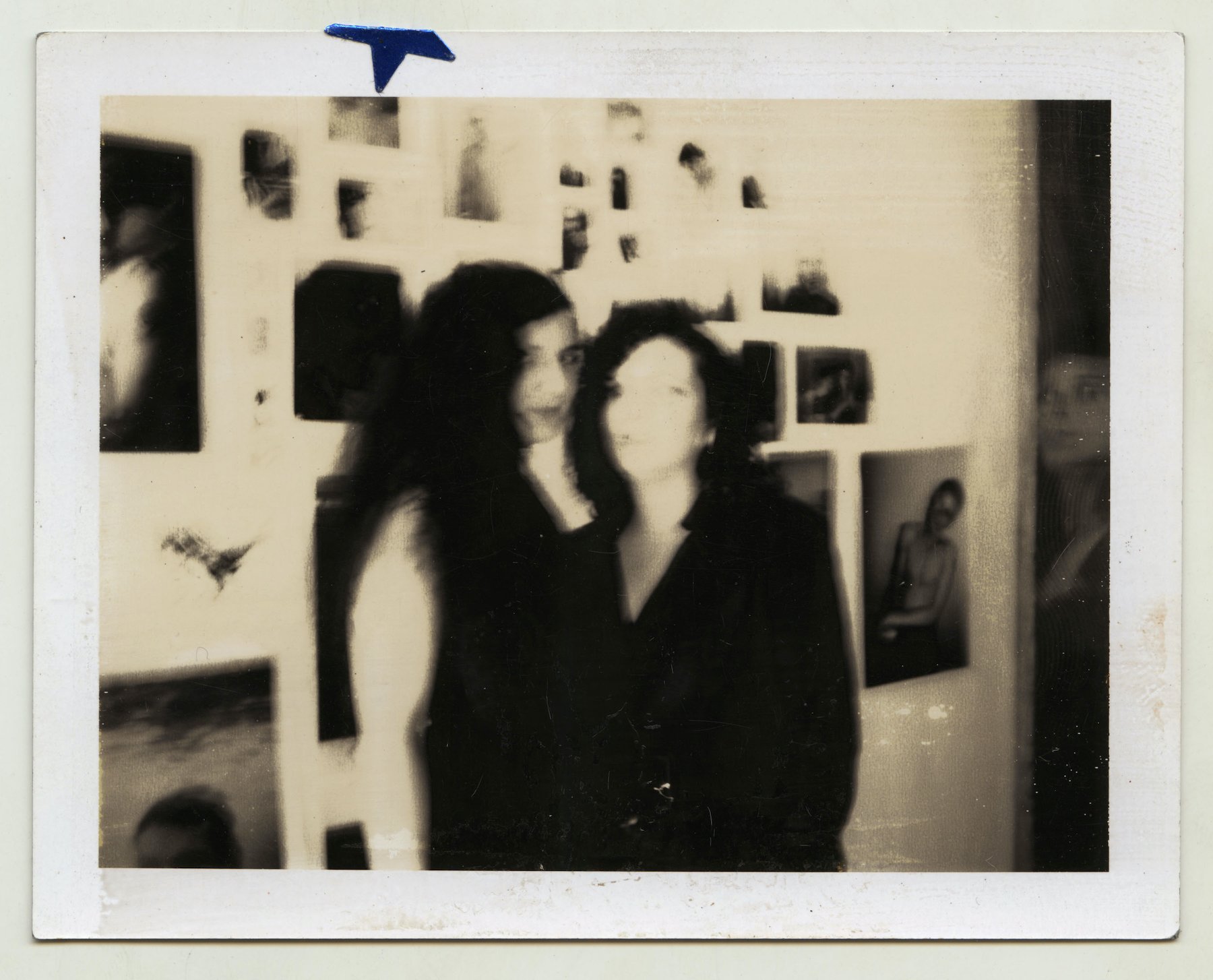   Gail Thacker,  Lynelle White and Nan Goldin at Mark Morrisroe’s Memorial , 1989, Polaroid 665 positive, 3 3/4 x 4 3/4 inches.  
