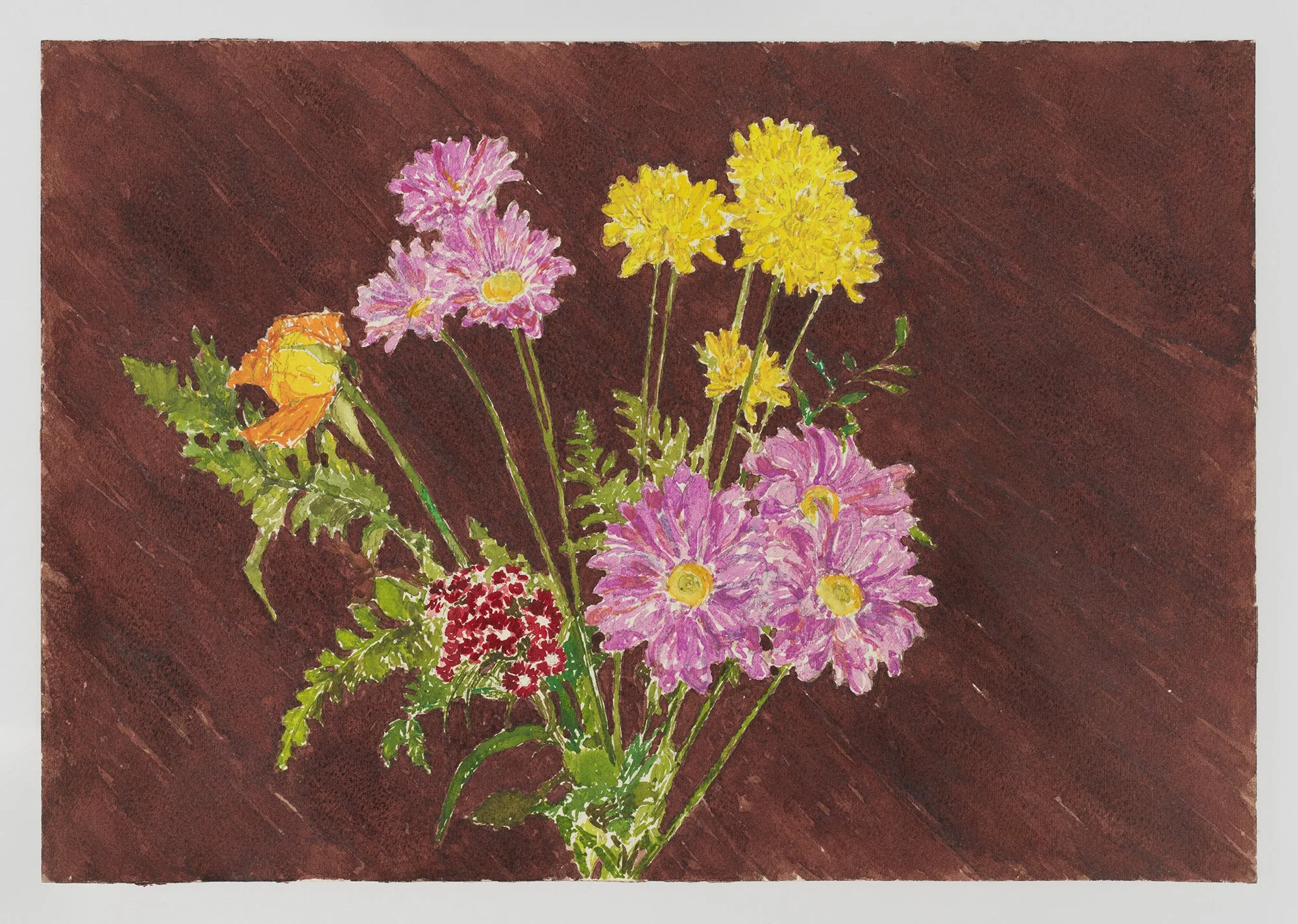 Miguel Ferrando, Untitled (Mixed Bouquet) , ca. 1990–1995, Watercolor on paper, 9 3/4 x 14 inches. Photo credit: Christopher Burke Studios.