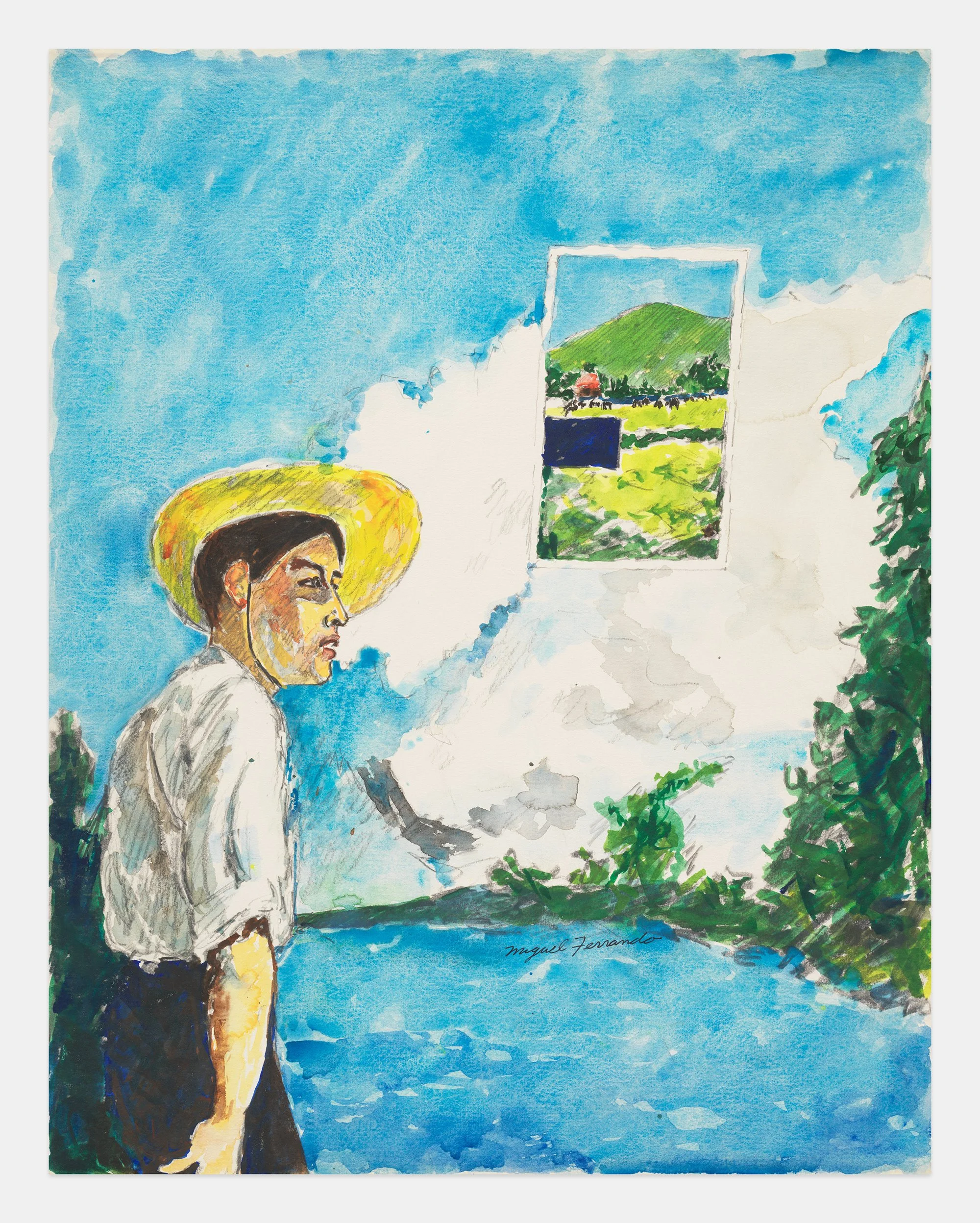 Miguel Ferrando, The Mexican , ca. 1985–1990, Watercolor and gouache on paper, 22 x 17 inches. Photo credit: Christopher Burke Studios.