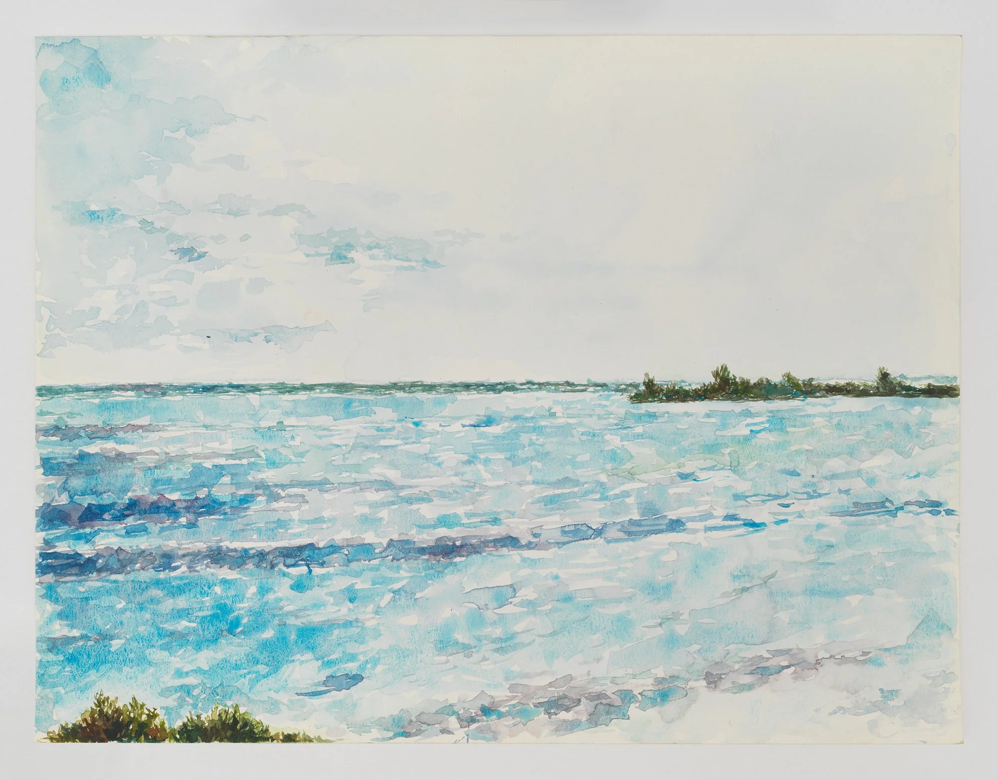 Miguel Ferrando, Untitled (Boca Chica #2) , ca. 1985–1990, Watercolor on paper, 9 1/2 x 12 inches. Photo credit: Christopher Burke Studios.