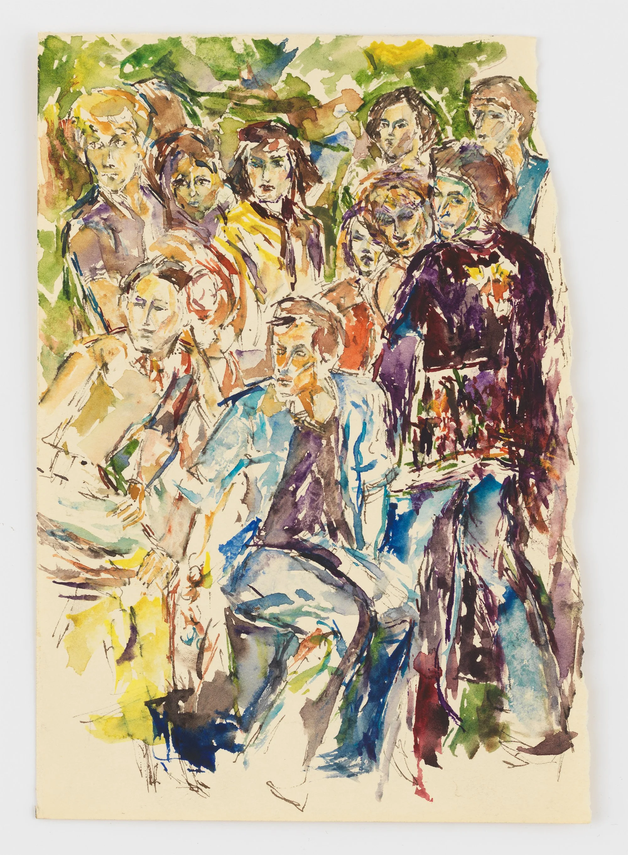 Miguel Ferrando, Untitled (Friends) , ca. 1980–1995, Watercolor on paper, 9 x 6 3/8 inches. Photo credit: Matt Grubb.