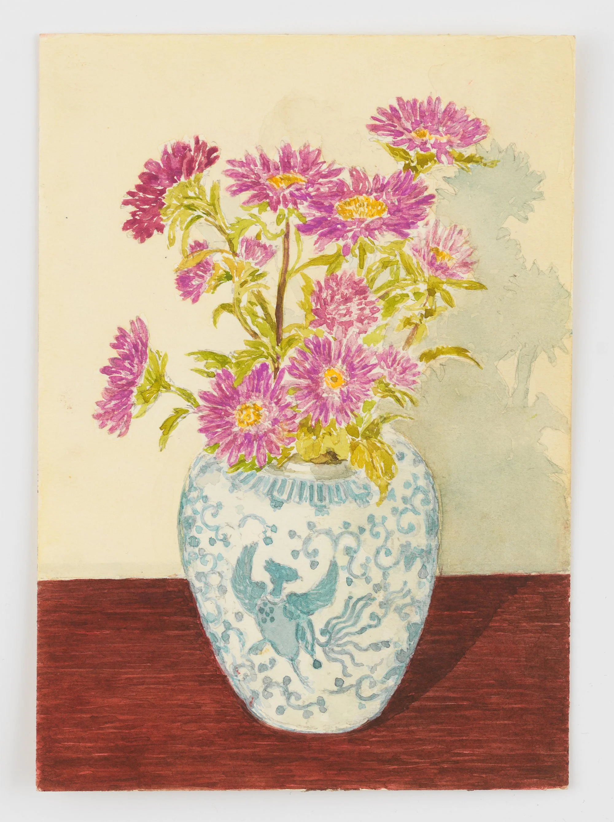 Miguel Ferrando, Untitled (Vase With Flowers) , ca. 1980–1995, Watercolor on paper, 8 1/4 x 5 3/4 inches. Photo credit: Matt Grubb.