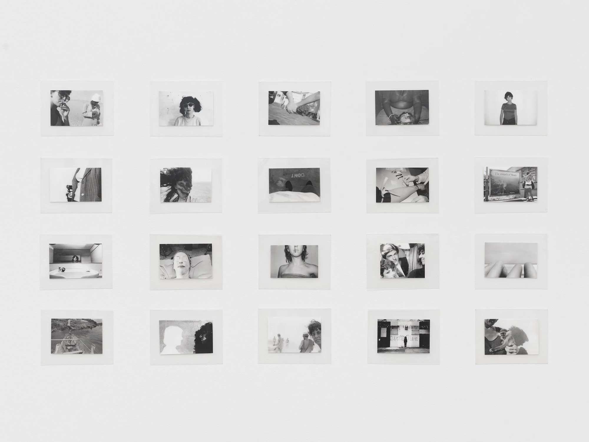   Abby Robinson,  AutoWorks , ca. 1971–2010s, Gelatin silver prints, laminated, 3 x 4 inches (each). Photo credit: Matt Grubb.  