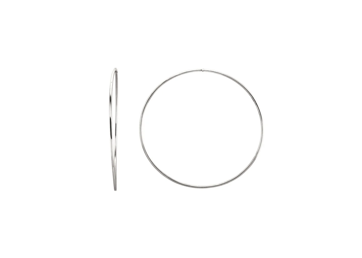 Endless tube hoop earrings, 13 - 75mm