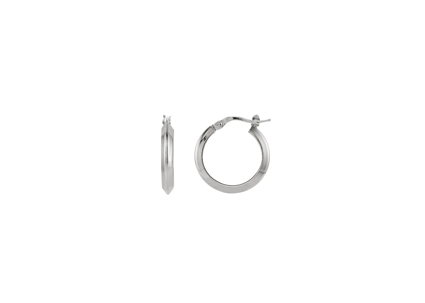 Knife edge tube hoop earrings, 20mm
