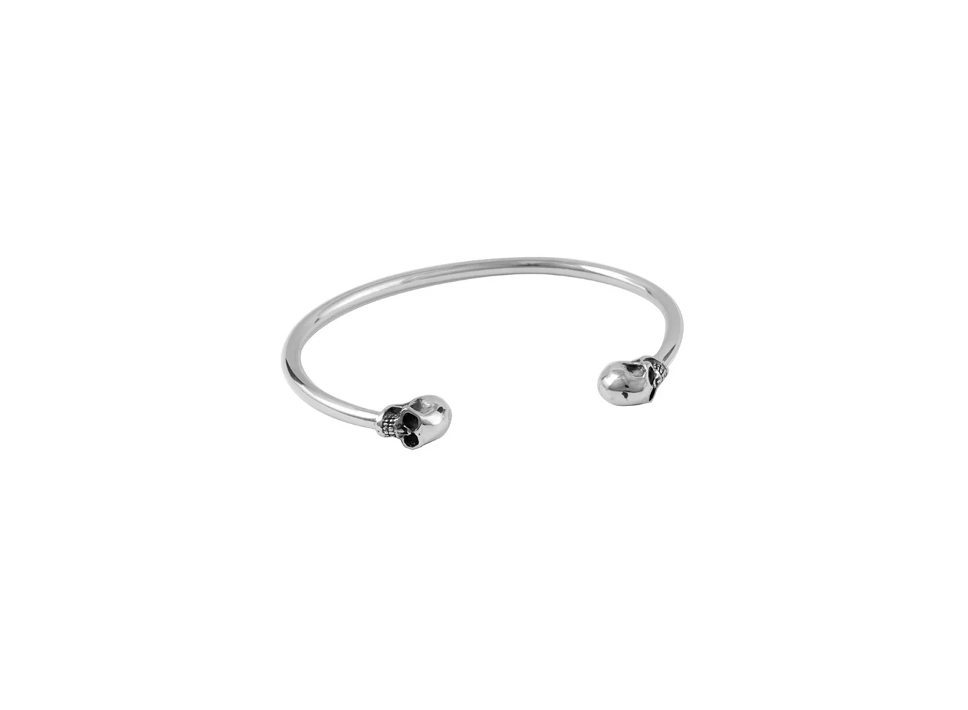 Thin wire cuff w/ skulls
