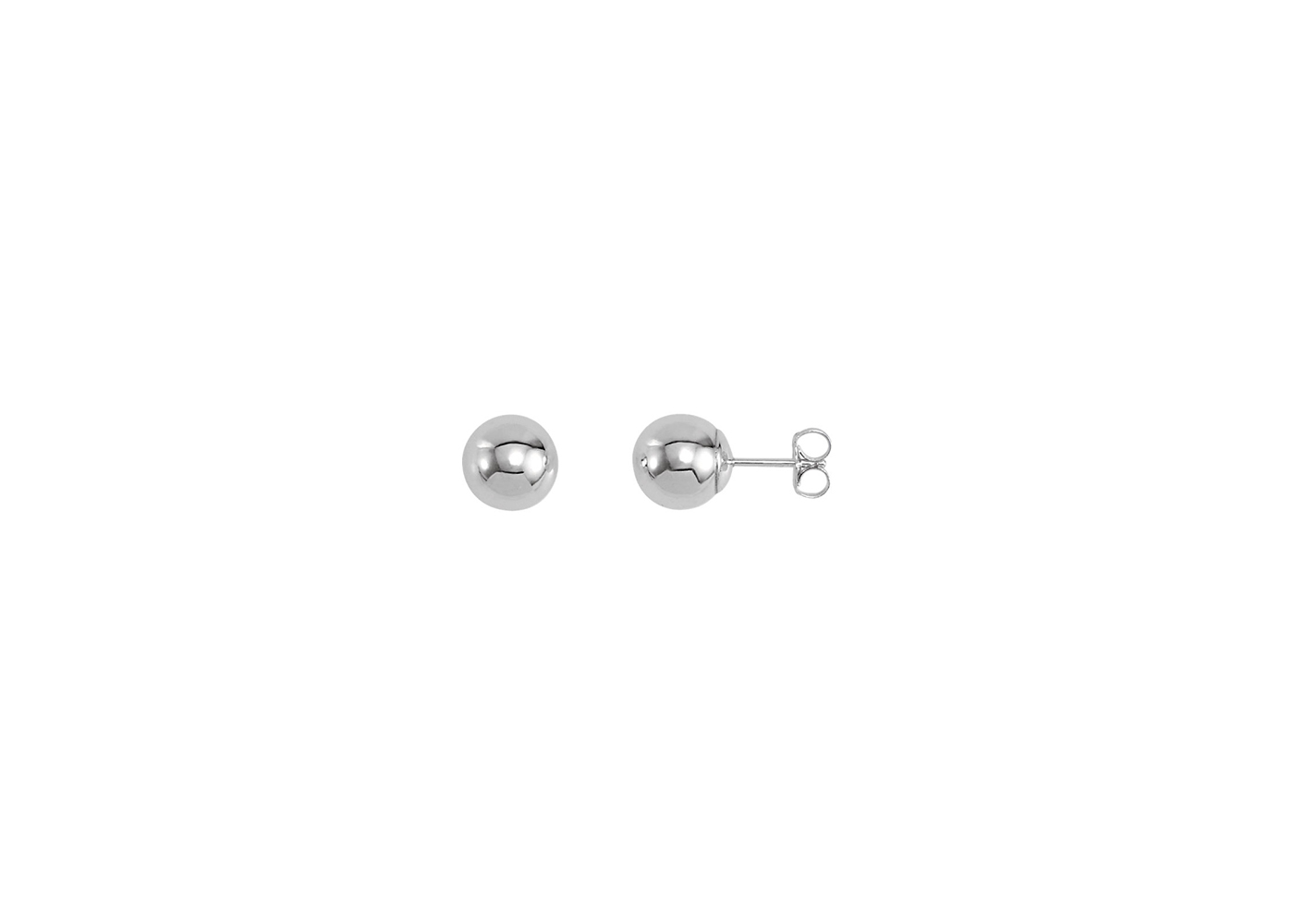 Polished ball post earrings, 4 - 10mm