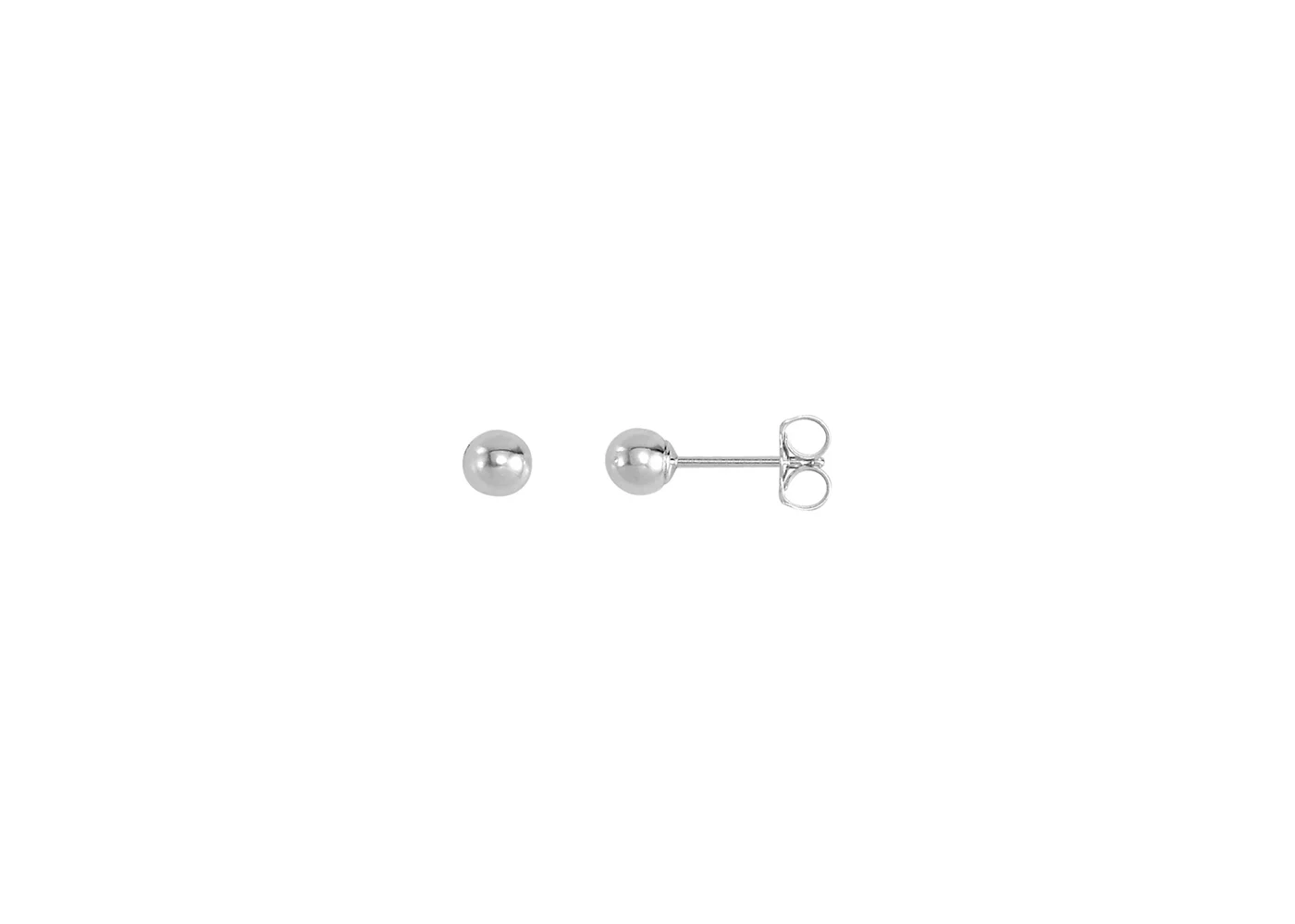 4mm polished ball earrings