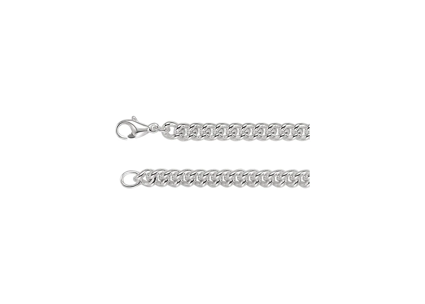 Solid curb bracelet w/ lobster, 8mm