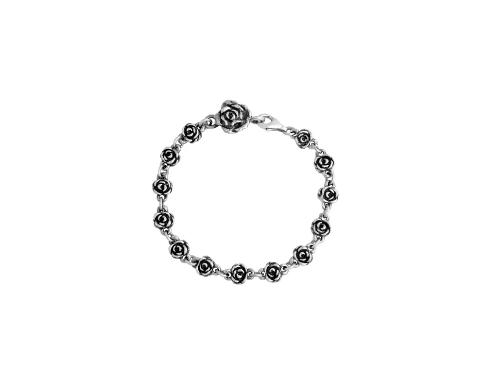Rose motif chain bracelet, 7 1/2