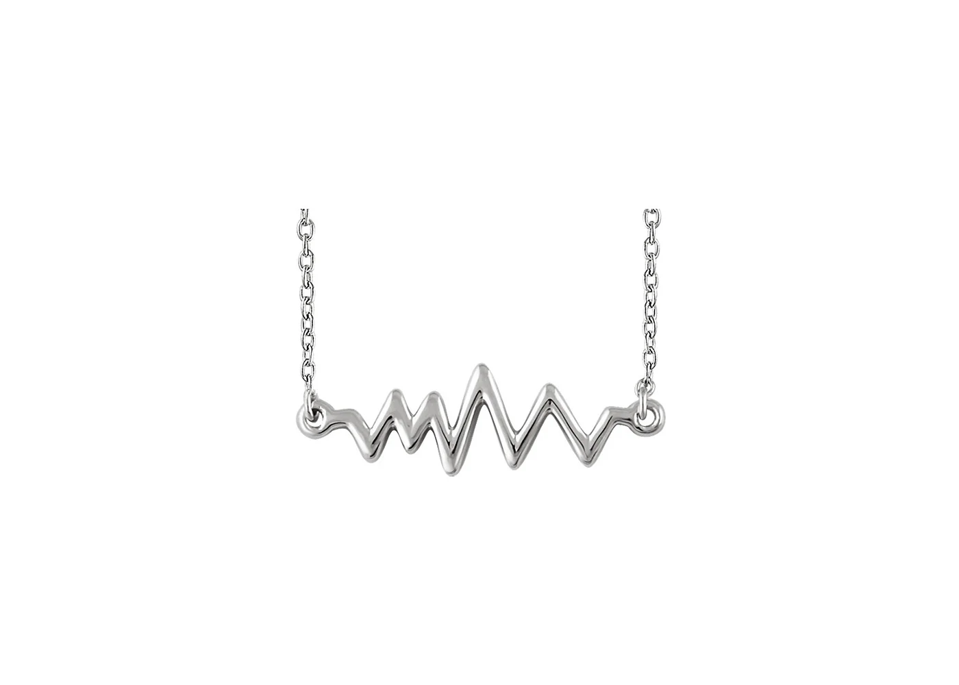 Heartbeat bar necklace, 16-18" chain