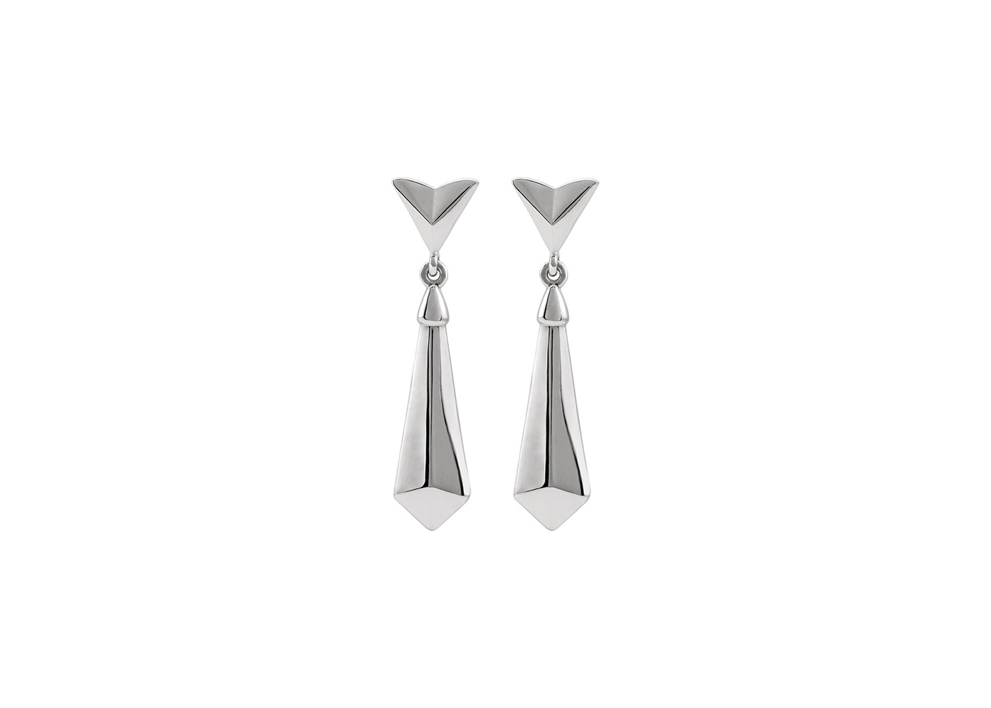 Geometric V 3D triangle drop dangle earrings
