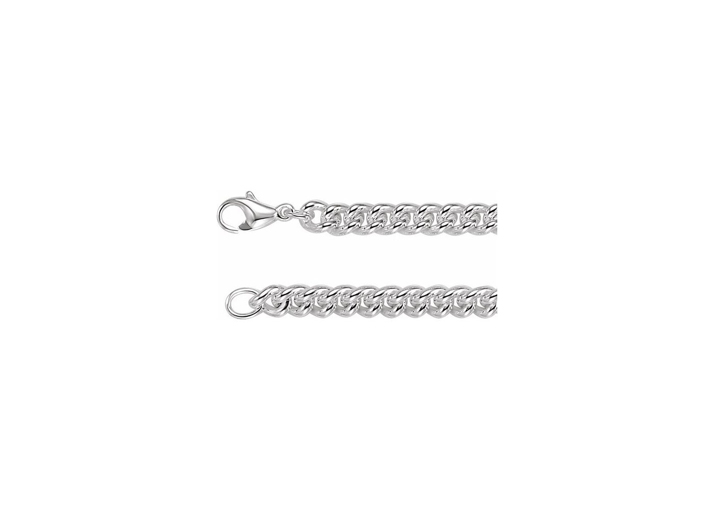 Solid curb chain necklace w/ lobster, 8mm