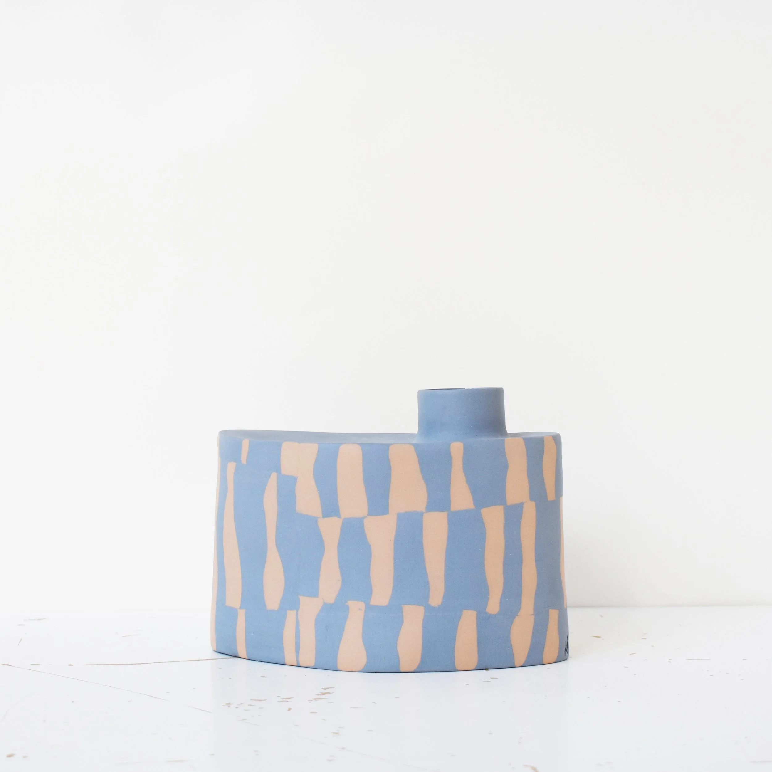 archive -  blue and orange collage vase 1