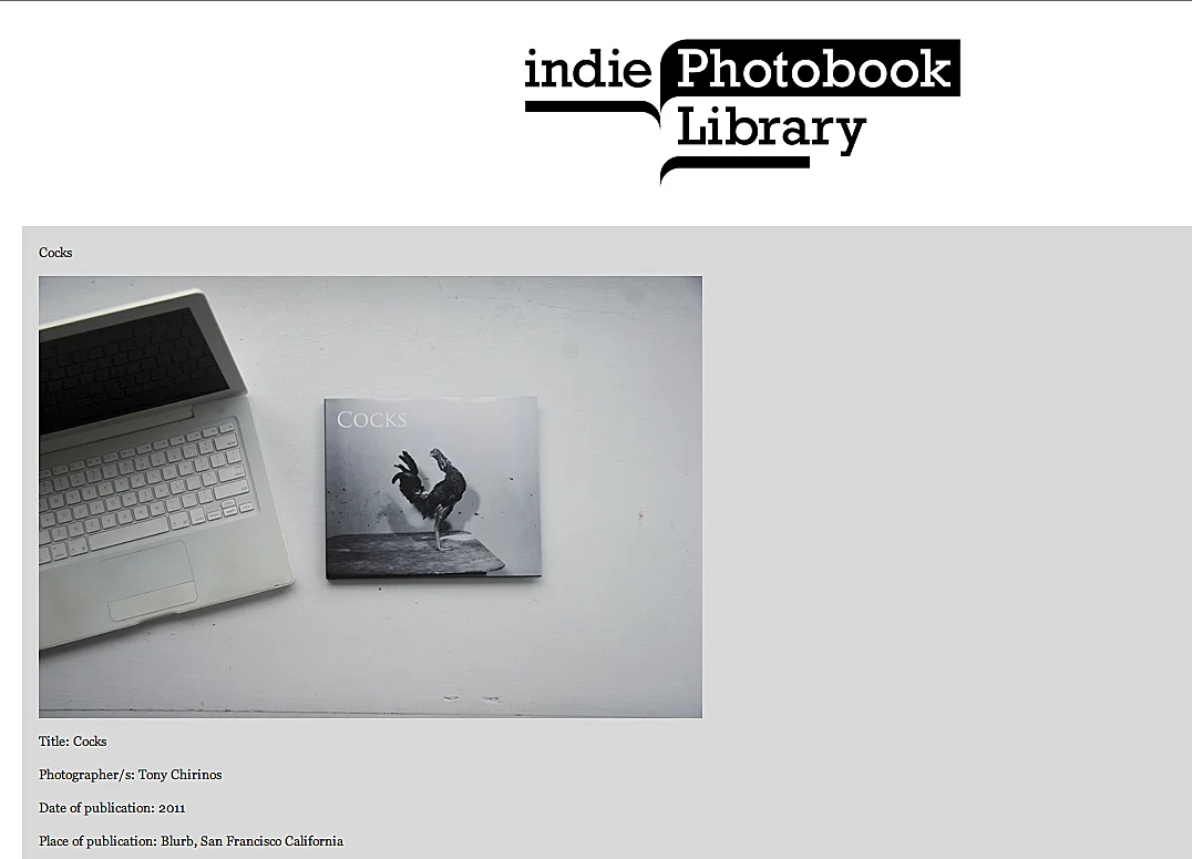 Indie Photobook Library, Cocks