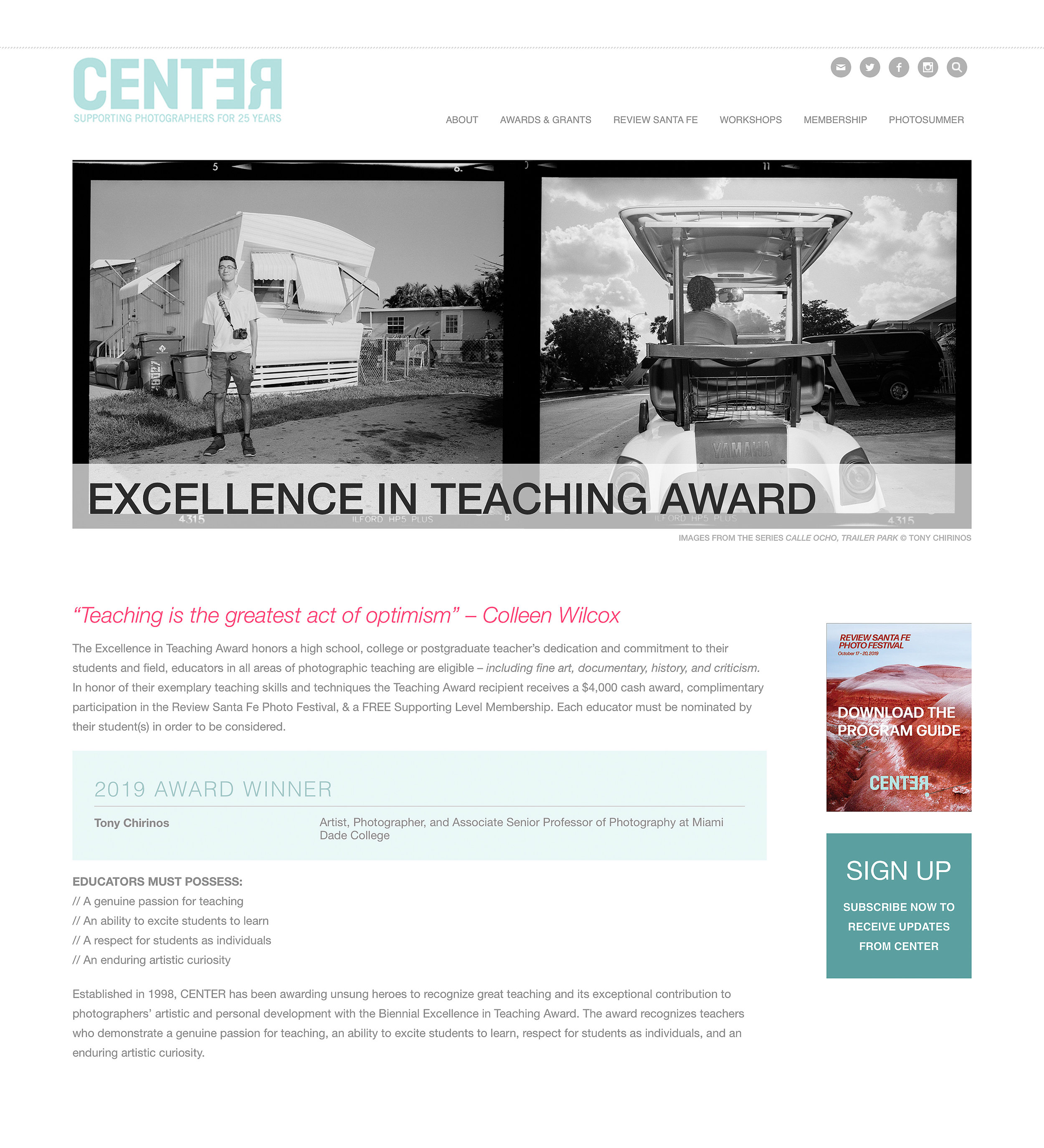 Excellence in Teaching Award